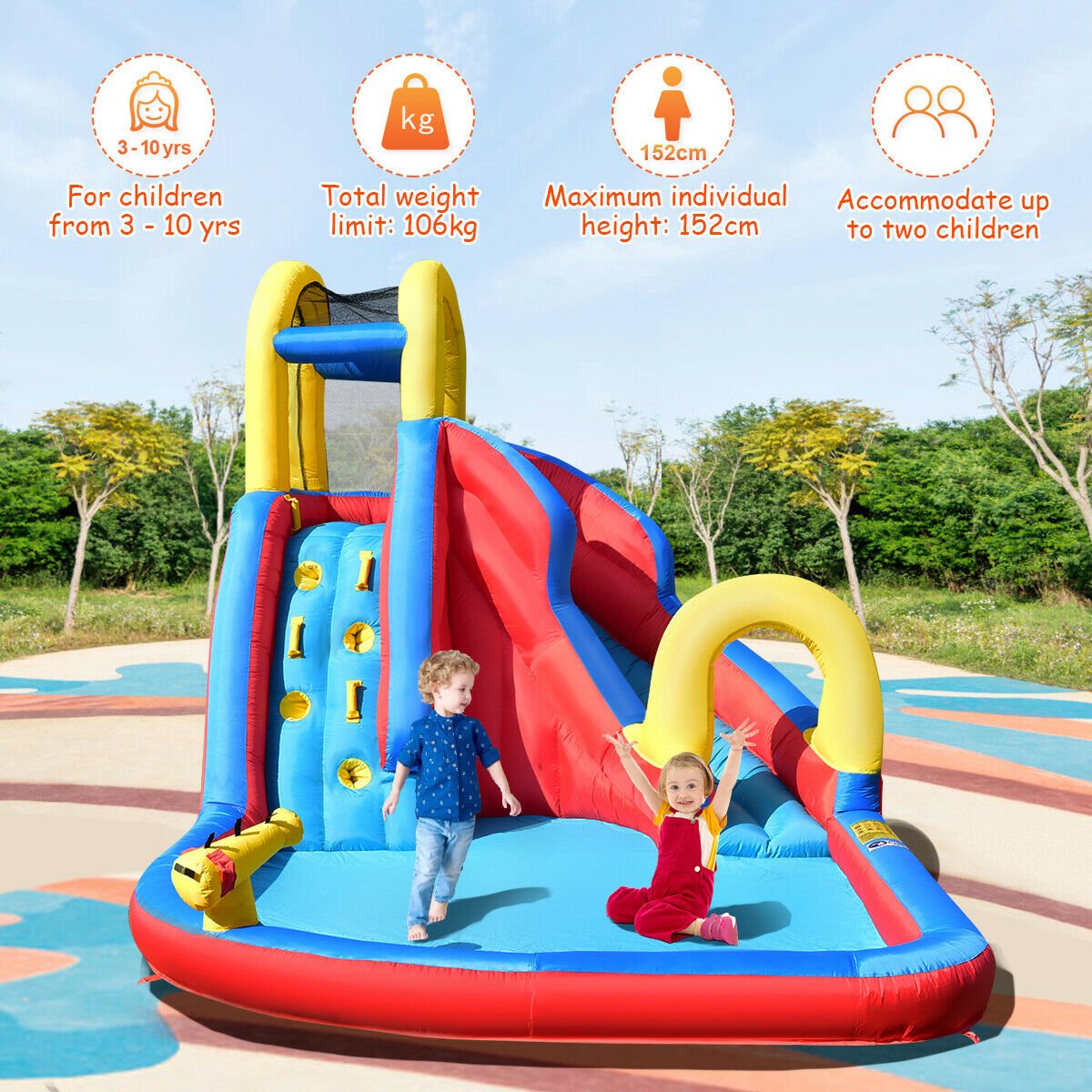 Inflatable Water Slide with Splash Pool