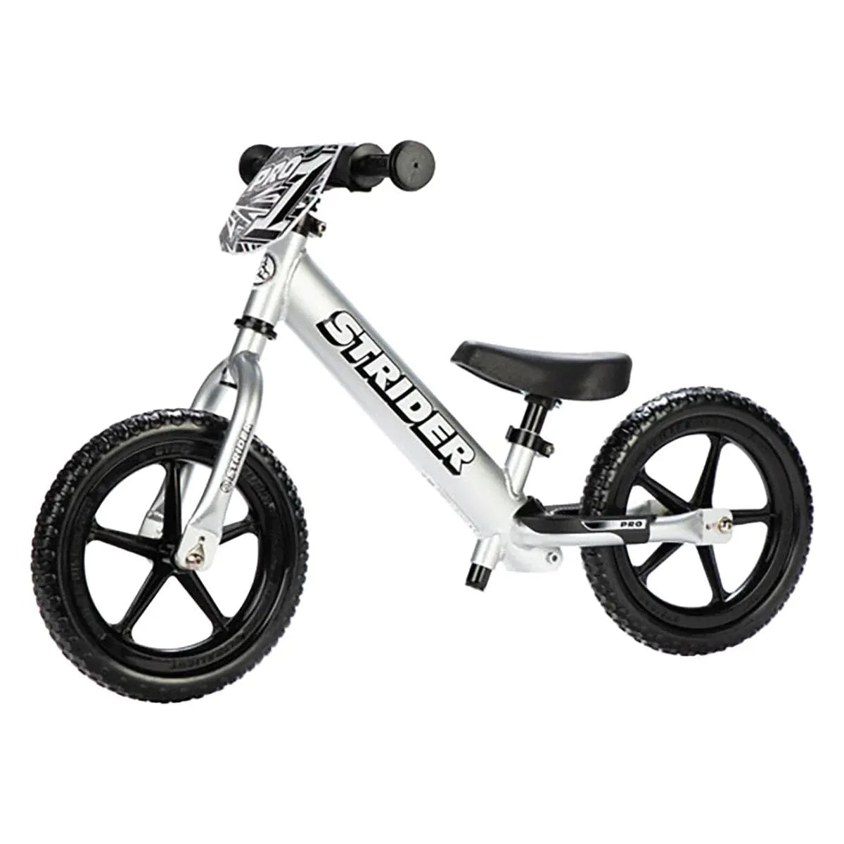 Strider Pro 12 inch Balance Bike - Silver front left