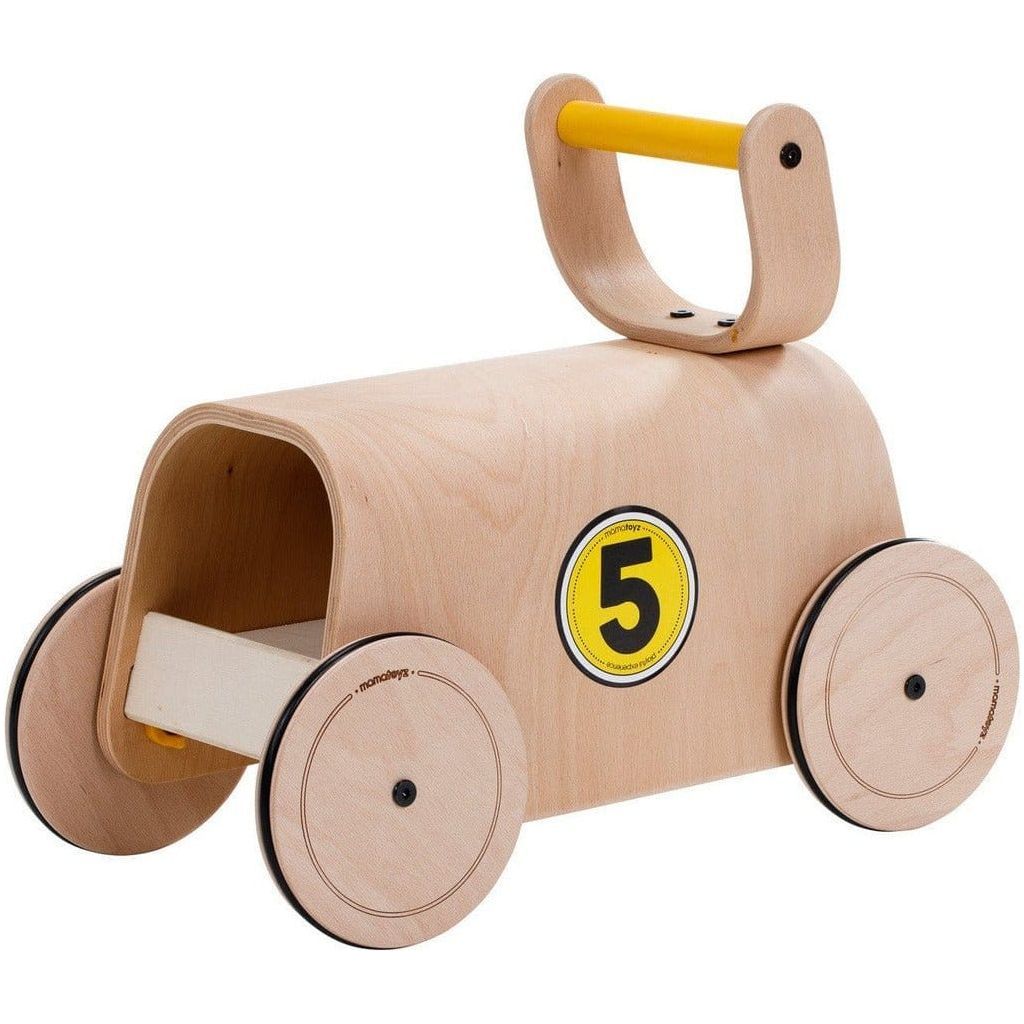Mama Toyz Wooden Racer Ride-On - 10+ months rear wheels