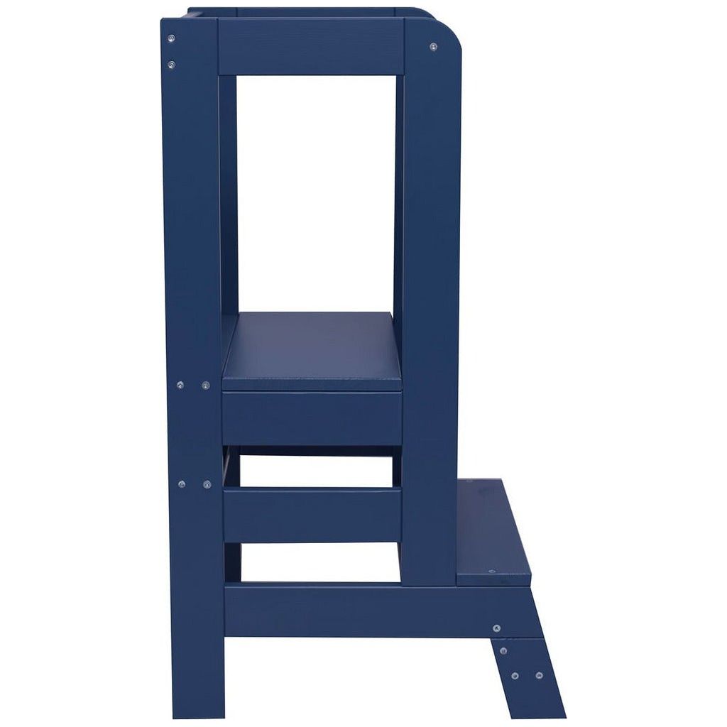 Wooden Kitchen Helper - Learning Tower - Blue side steps