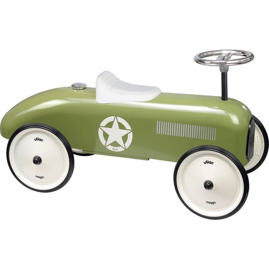 Vilac Classic Ride-On Racing Car - 18m+ - Khaki