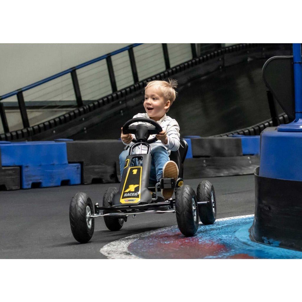 boy on race track in Ferbedo AT X-Racer Go Kart