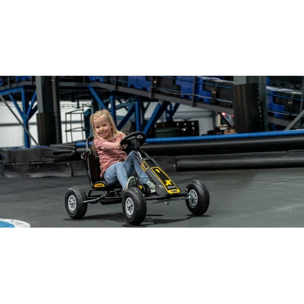girl on tracxk driving Ferbedo AT X-Racer Go Kart