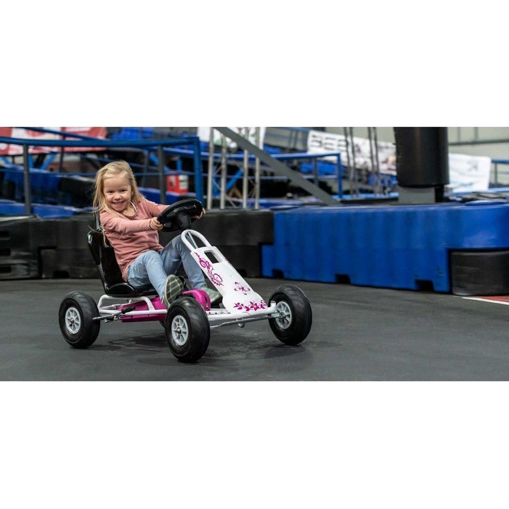 girl on track driving Ferbedo Air Runner Go Kart