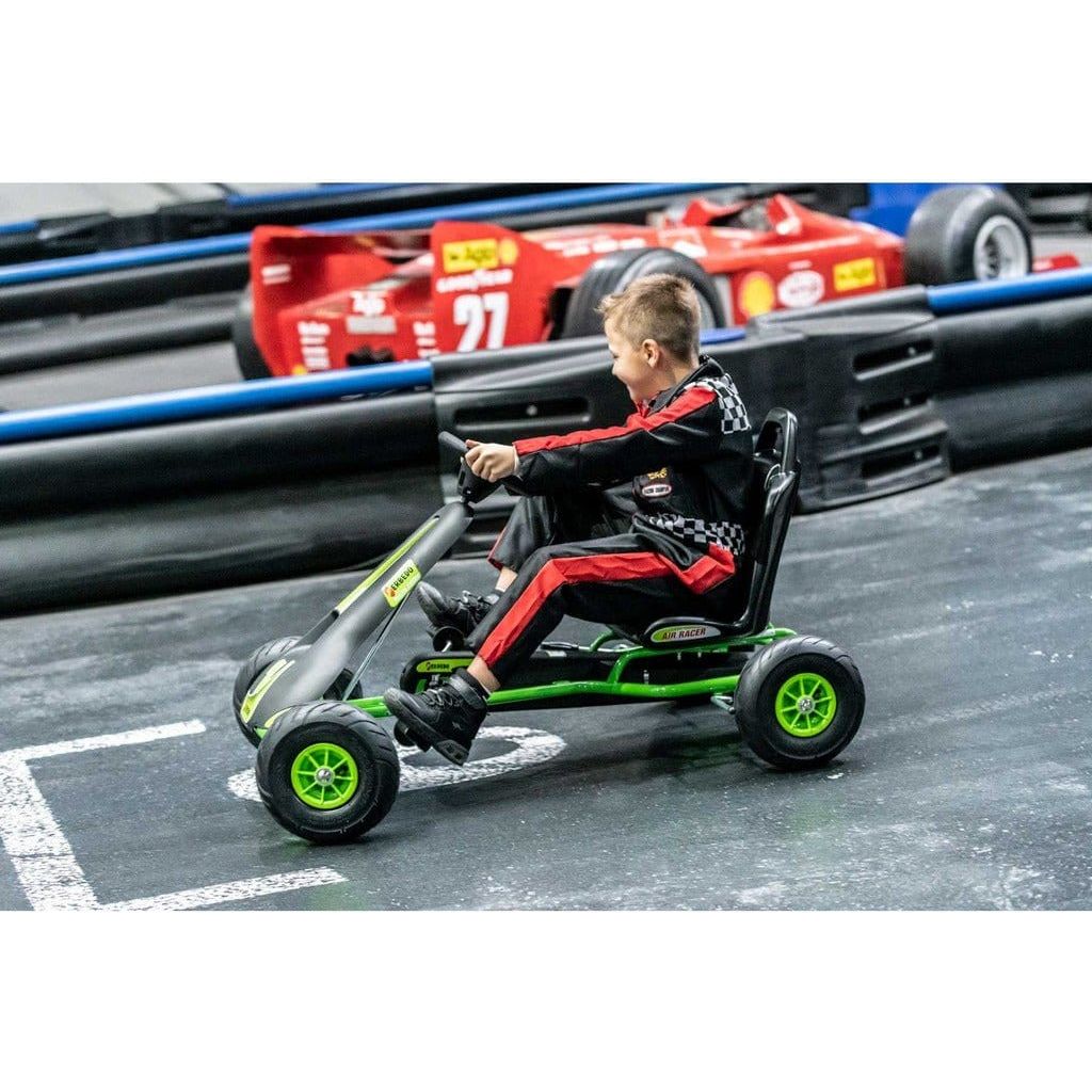 boy driving Ferbedo AR8G Go Kart right side