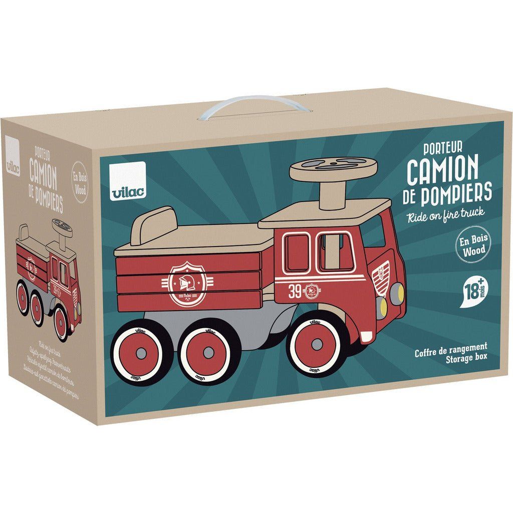 Vilac Ride-On Wooden Firetruck box
