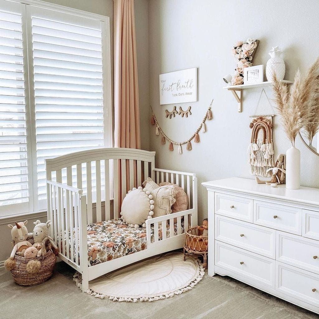 MINICAMP Kids Playmat With Tassel Border in bedroom