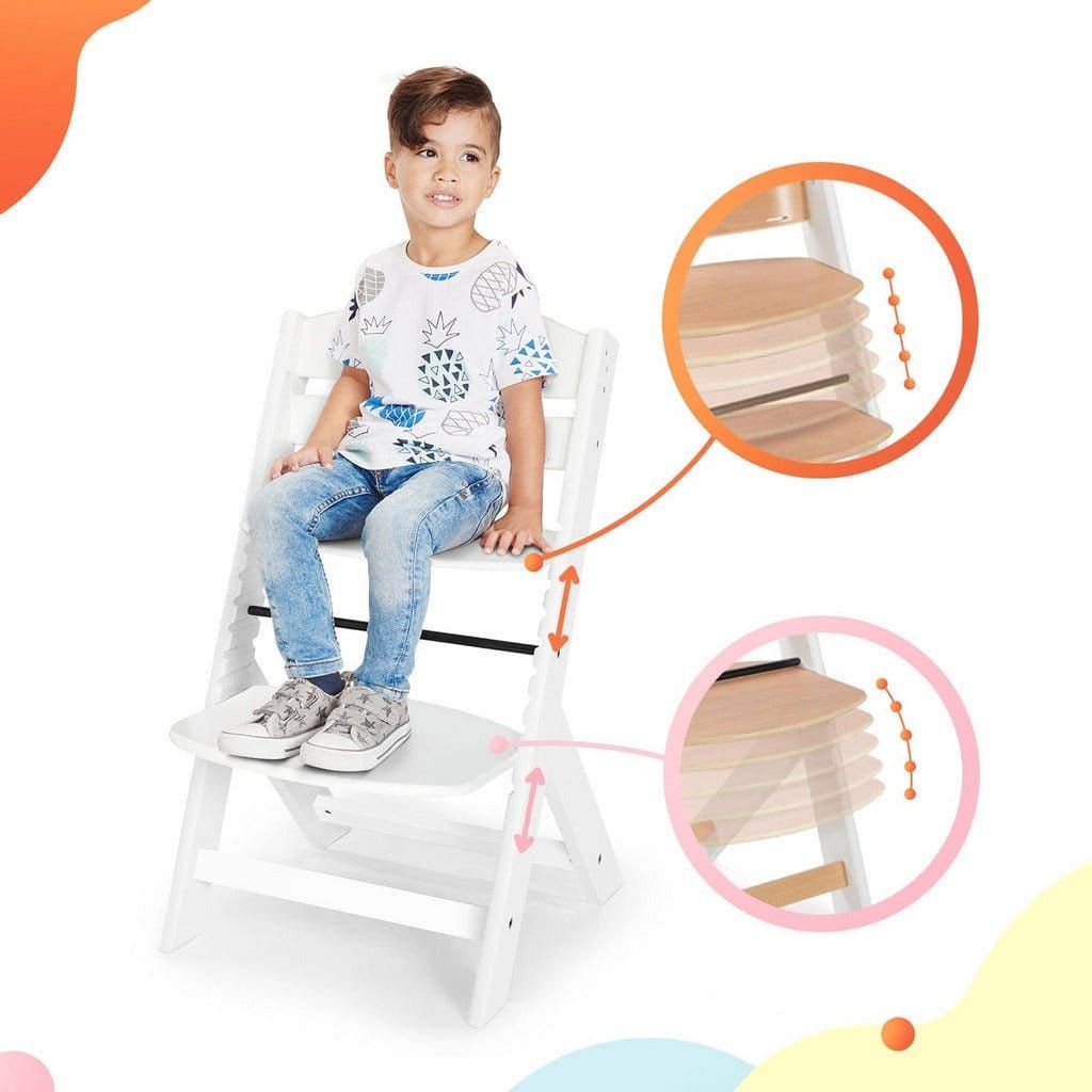 boy sitting in Kinderkraft Enock High Chair - White