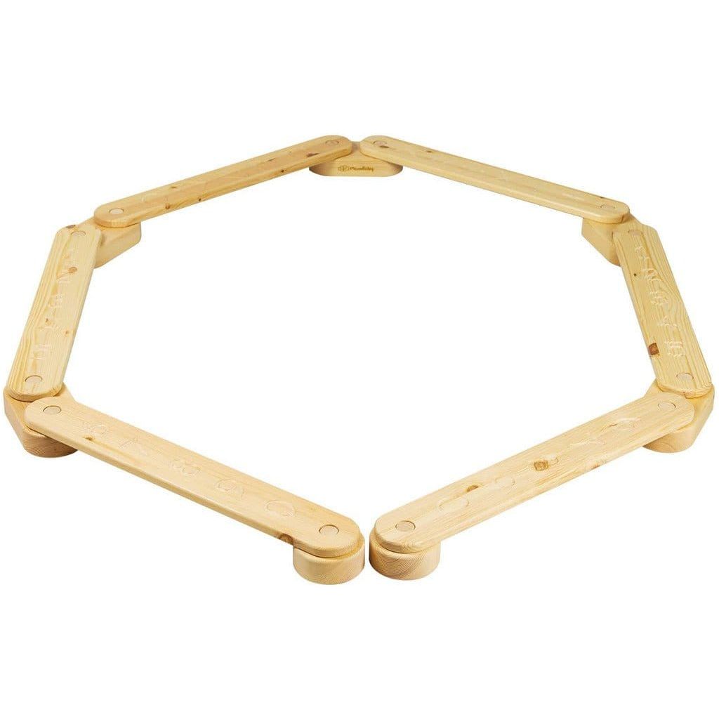 Wooden Balance Beam - 6 Piece Set in natural wood with numbers
