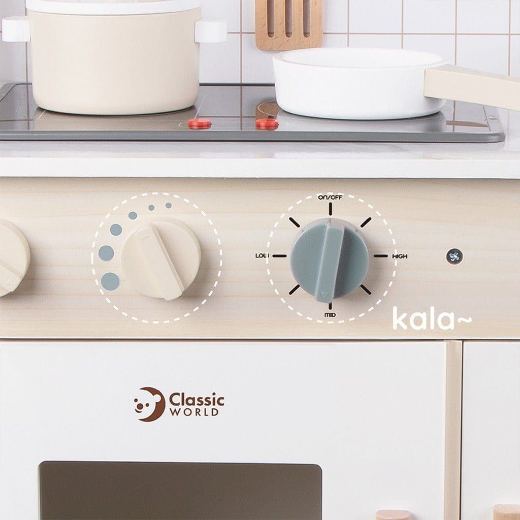 Classic World Wooden Modern Kitchen controls close up