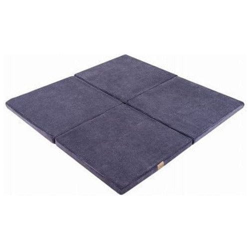 Meow Baby Square Foldable Baby Play Mat in indigo blue on floor