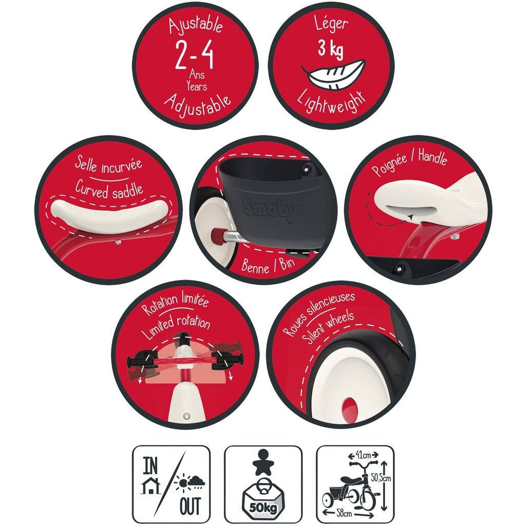 Smoby Rookie Tricycle  features