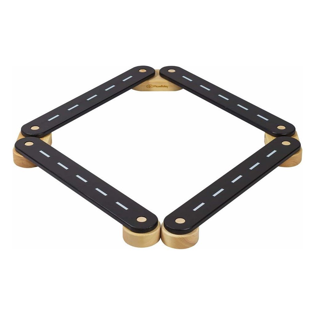 Wooden Balance Beam - 4 Piece Set in black
