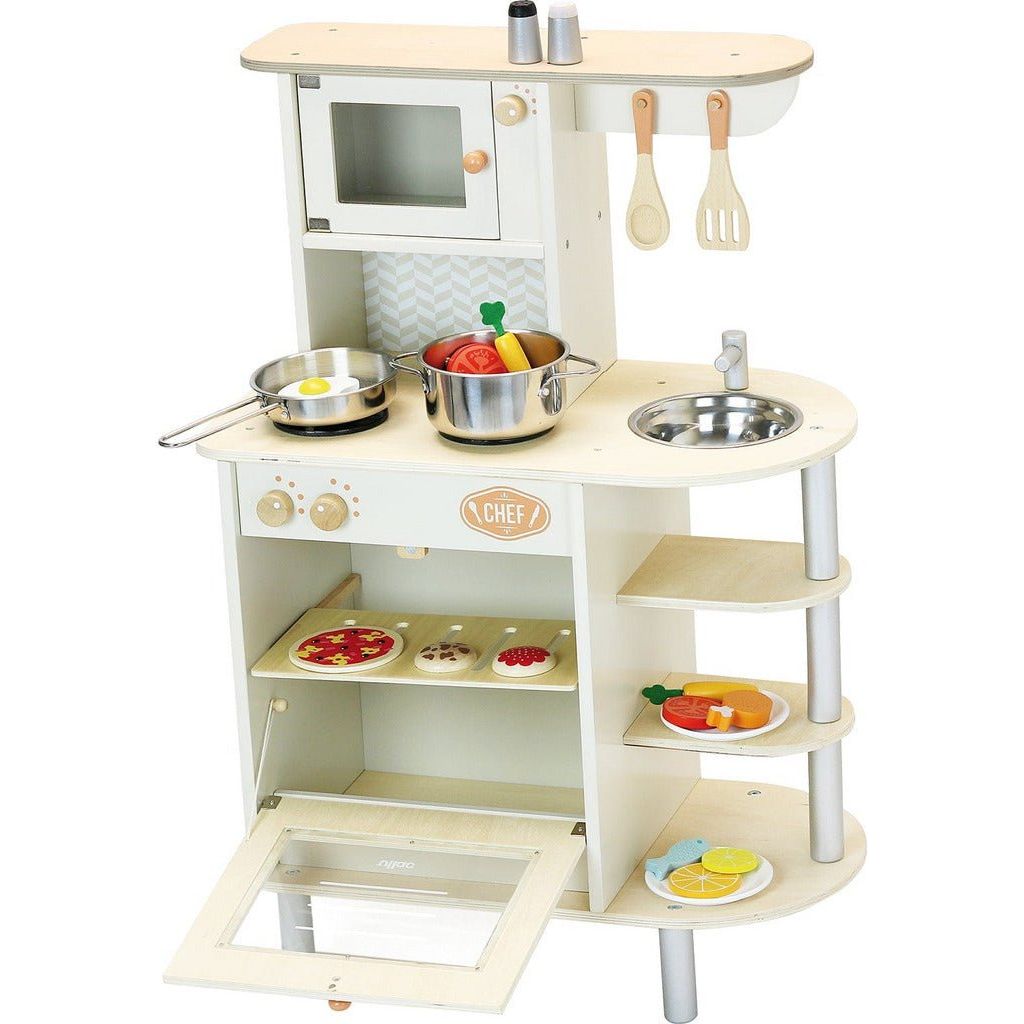 Vilac Wooden Chef's Kitchen with open oven door