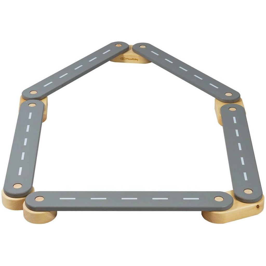 Wooden Balance Beam - 5 Piece Set in grey