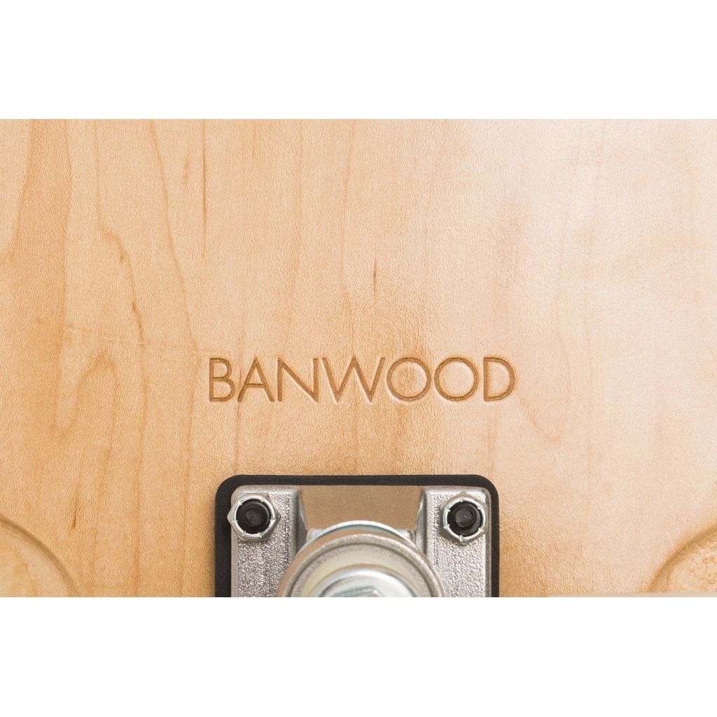 Banwood Kids Skateboard - Navy underside logo close up