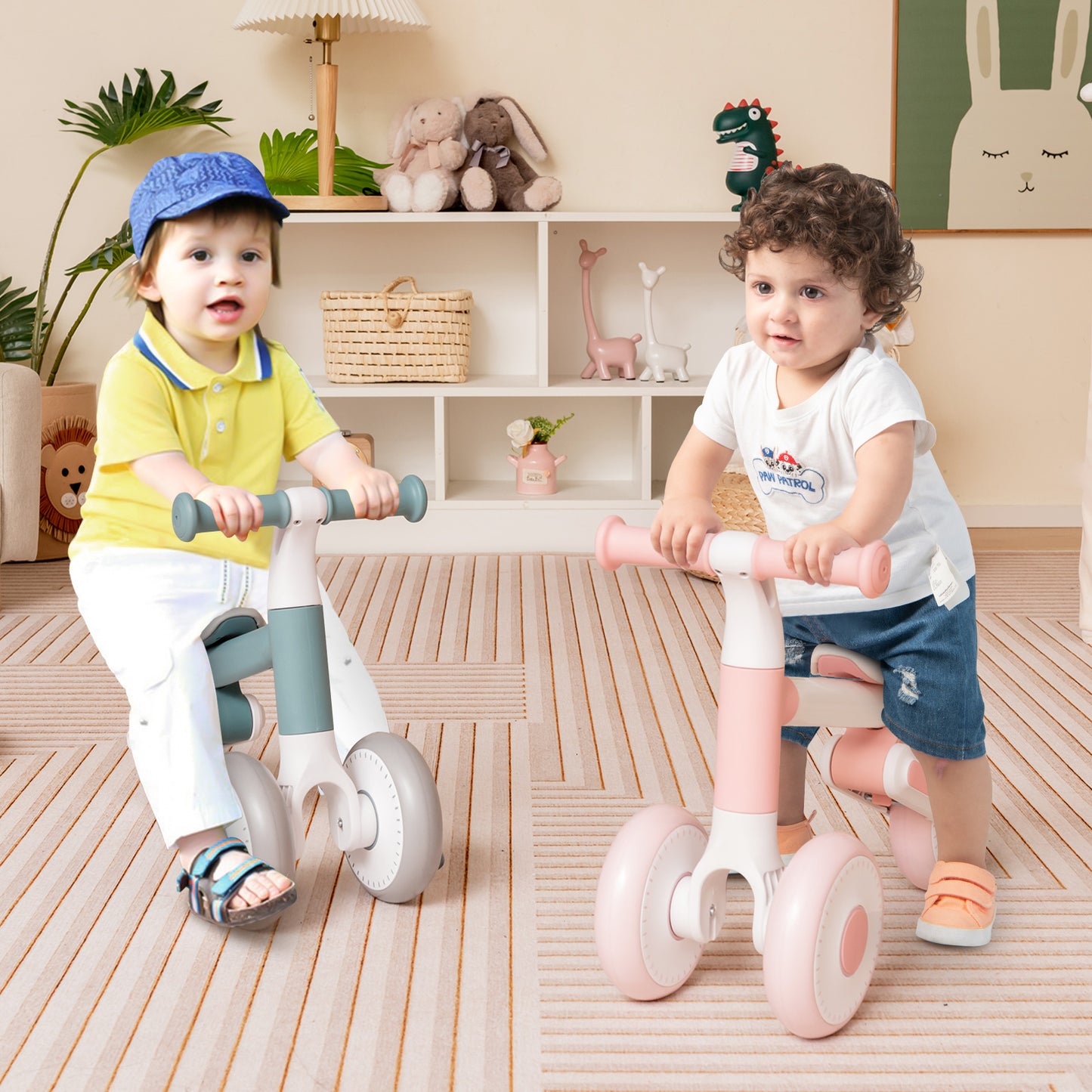 Baby Balance Bike Toddler Walker Training Bicycle with Adjustable Seat-Pink