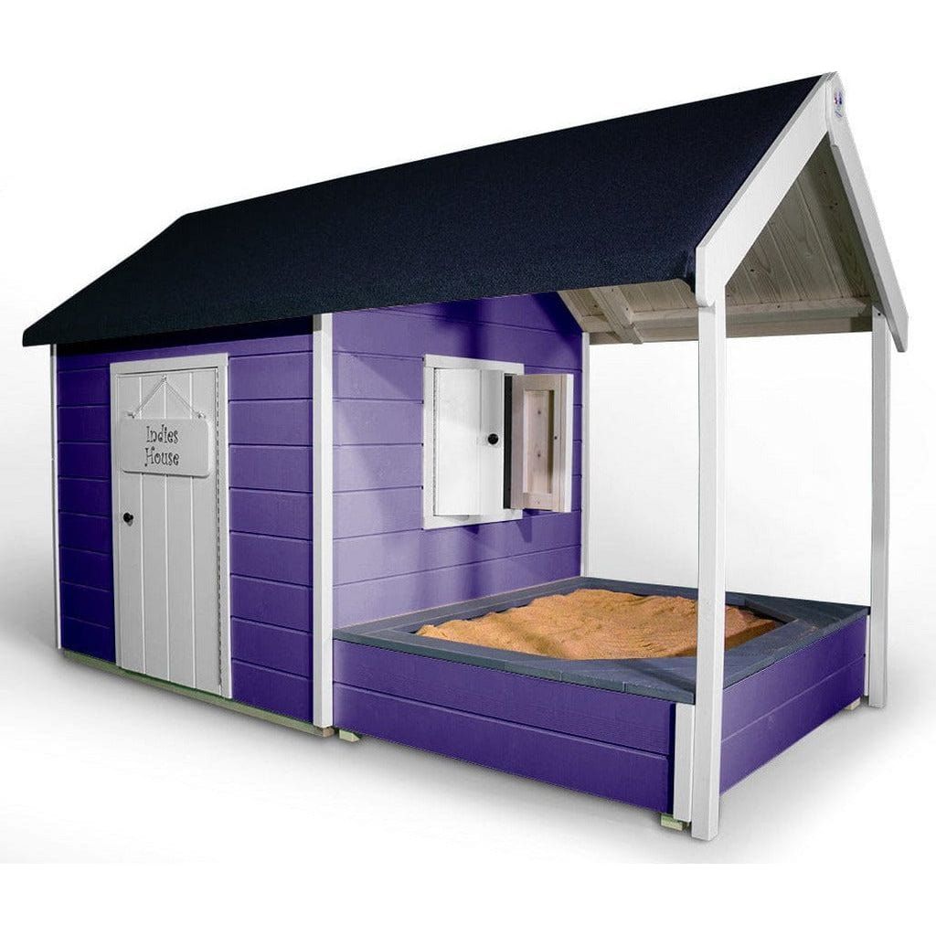 Little Rascals Benji Wooden Playhouse with Sandpit in indigo glow blue