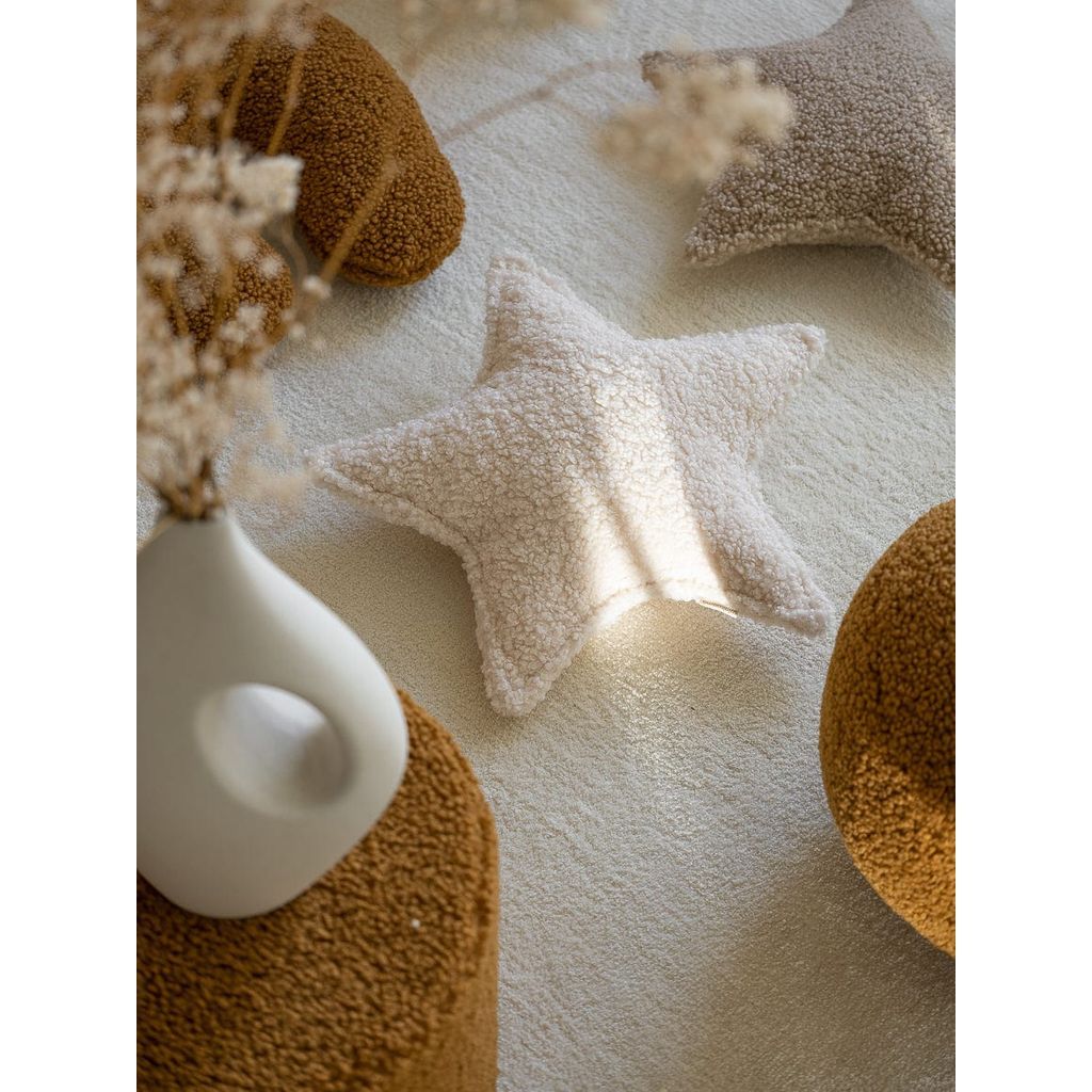 Wigiwama Cream White Star Cushion close up