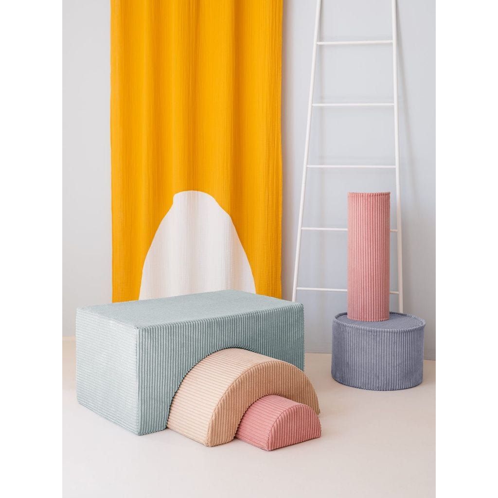 wigiwama rainbow softplay set and Wigiwama Pink Mousse Roll Cushion