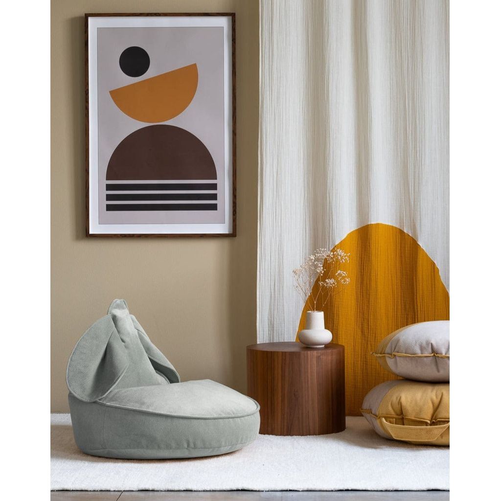 Wigiwama Misty Green Kids Bunny Beanbag Chair close up