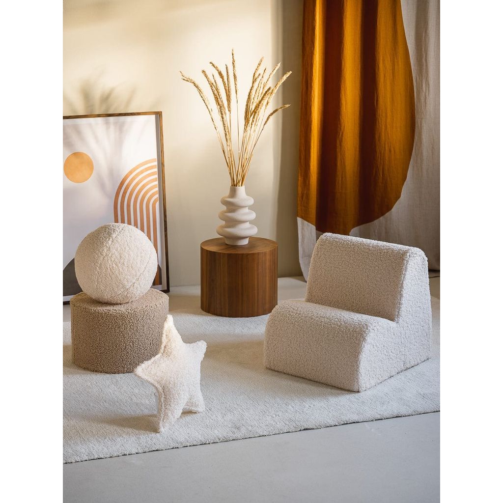 Wigiwama Cream White Cloud Chair with star and ball cushions