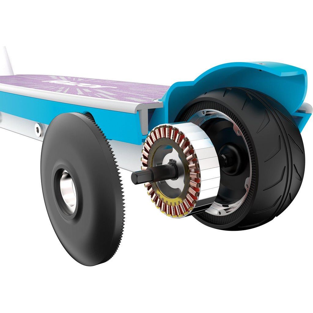 Razor Electric Party Pop 10.8V Lithium-ion Scooter rear wheel and motor close up