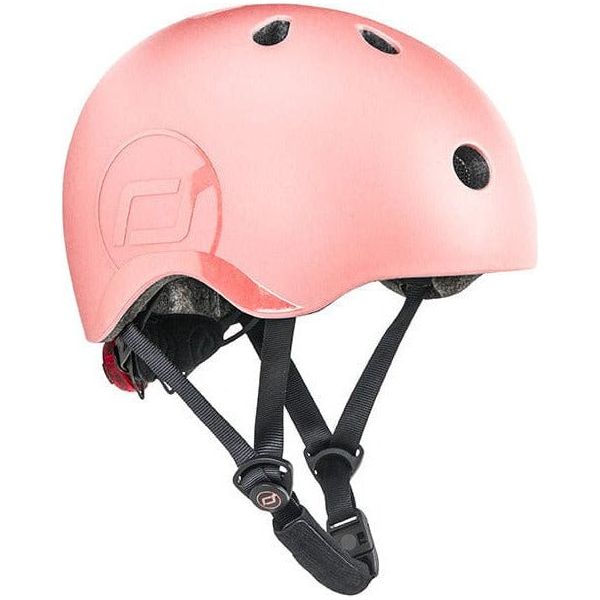 Scoot and Ride Helmet S-M - Peach with logo and chin strap
