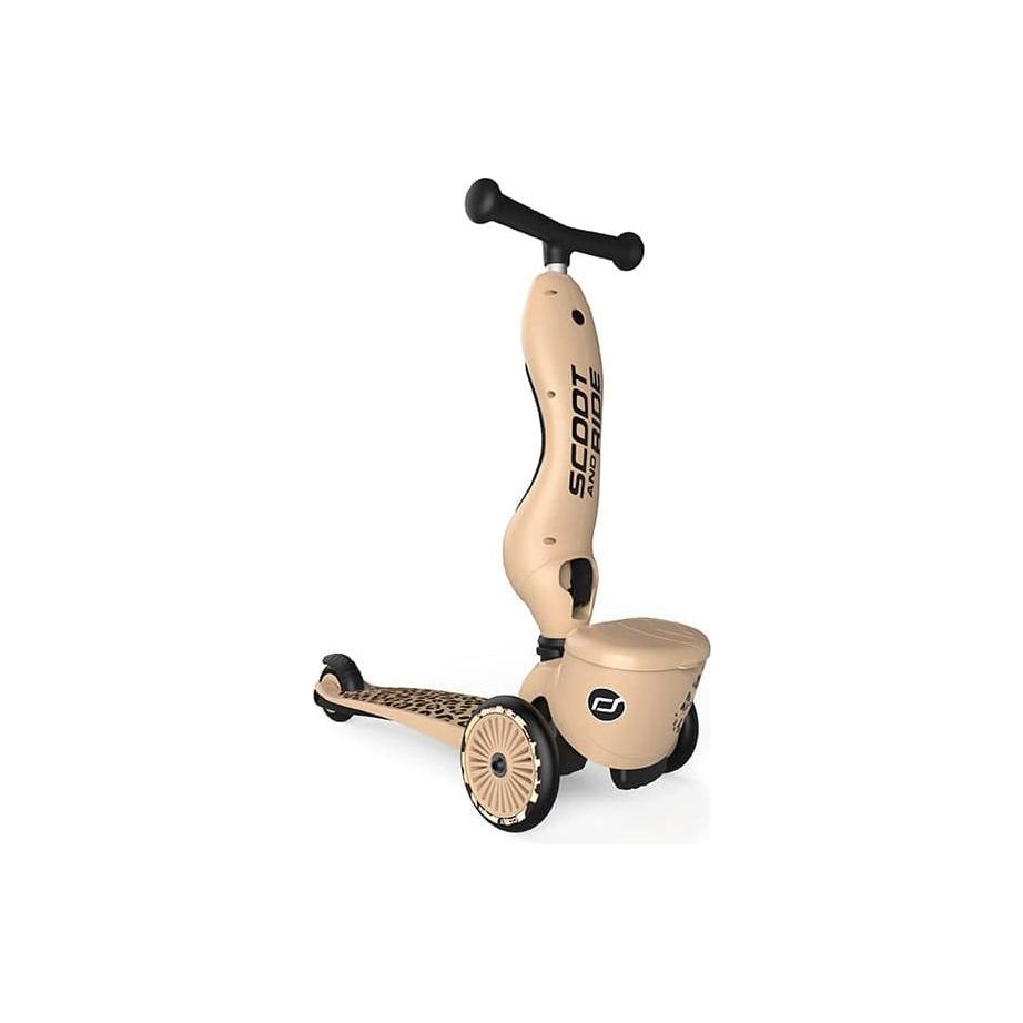 Scoot and Ride Highwaykick 1 Lifestyle Scooter - Leopard in upright position  front
