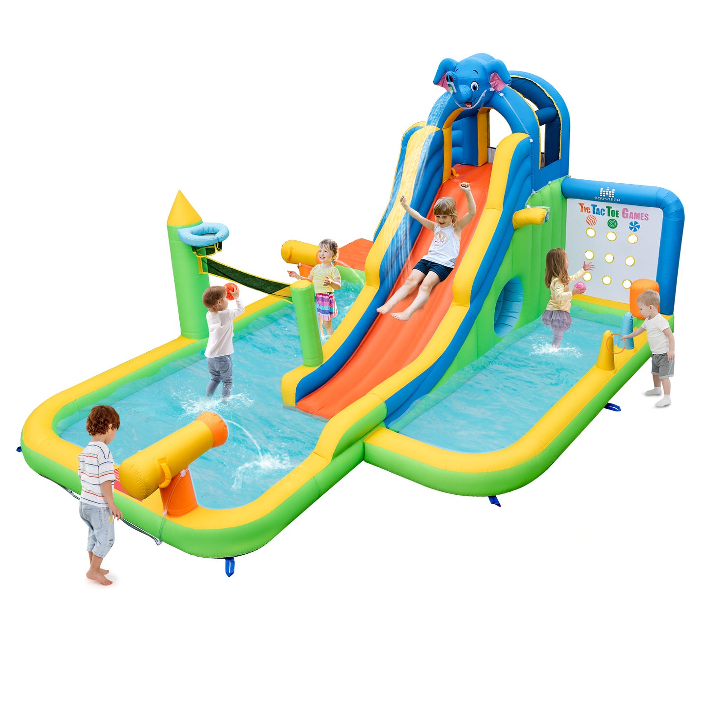 Giant Inflatable Water Slide With Splash Pools
