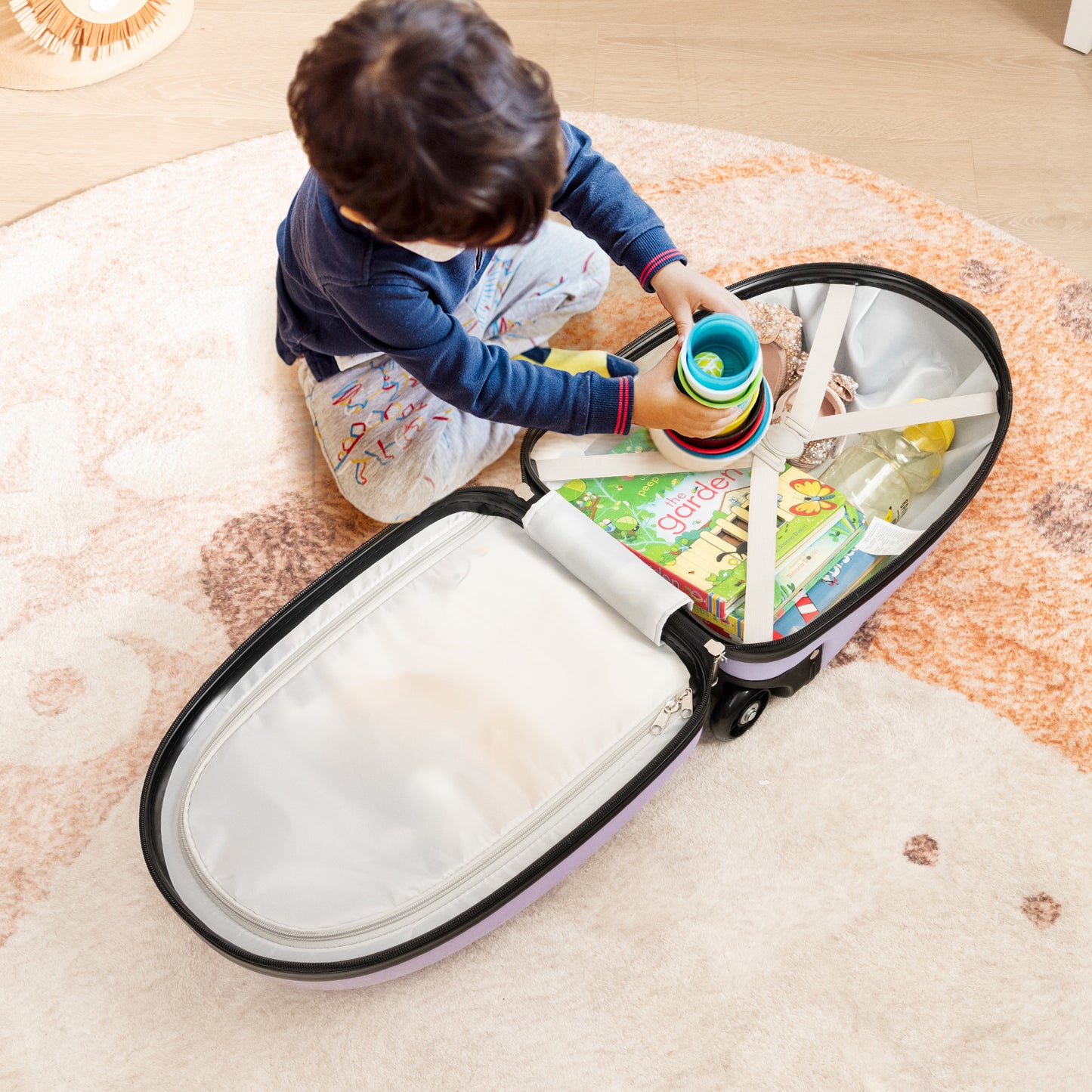 16 Inches Kids Carry-On Luggage with Wheels-Pink Unicorn