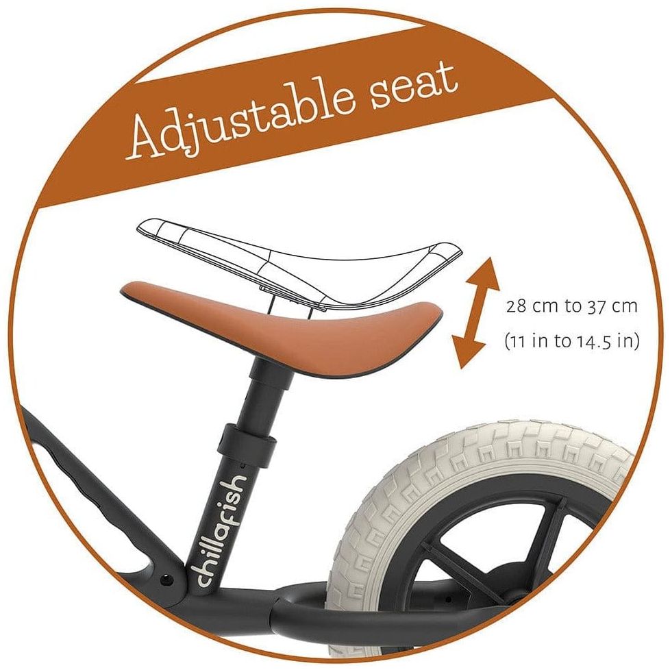 Chillafish Charlie Balance Bike 18M-4Y in Black adjustable seat instructions