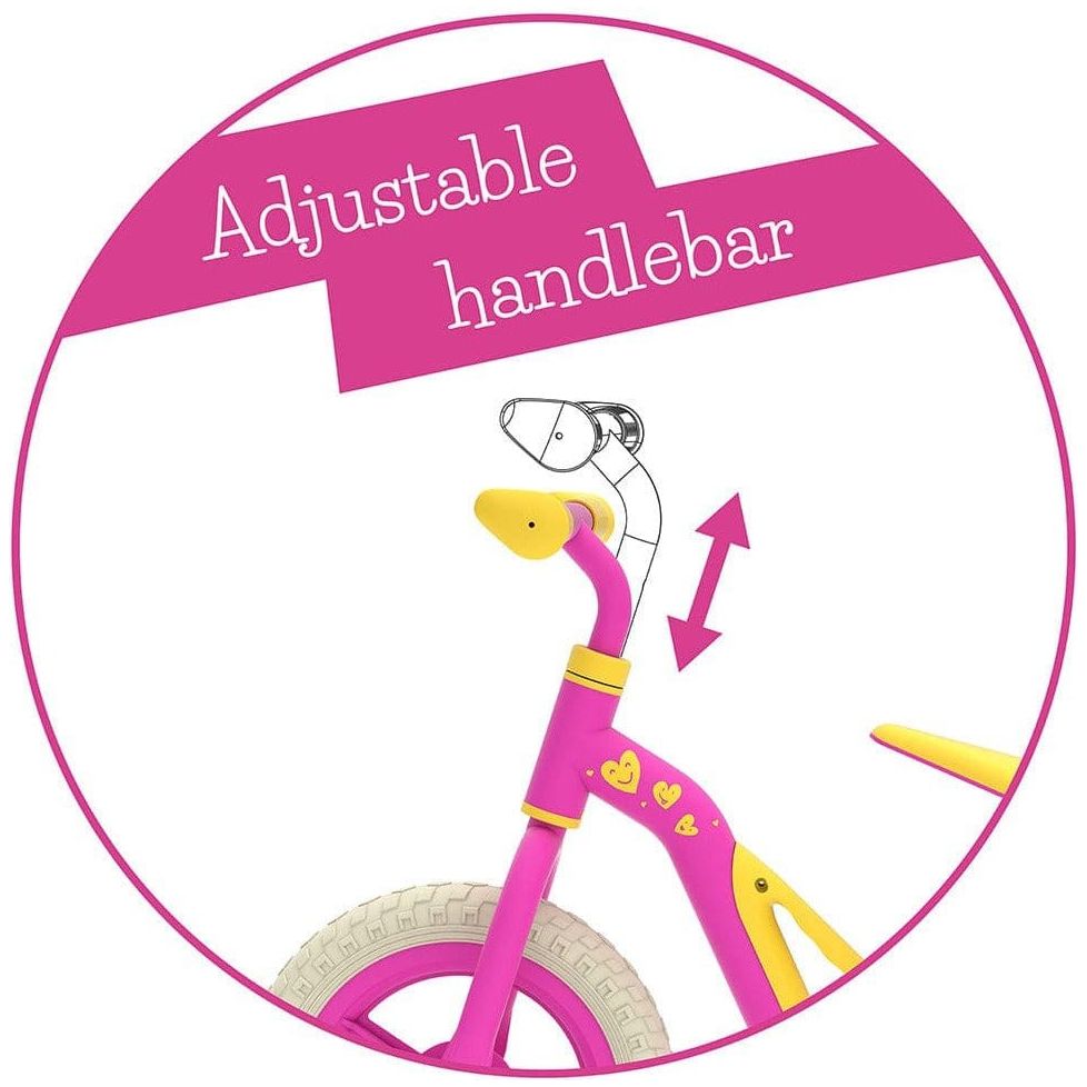 Chillafish Charlie Balance Bike 18M-4Y in Pink adjustable handlebar instructions