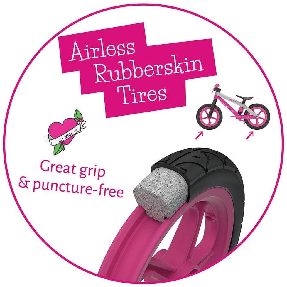 Chillafish Bmxie Balance Bike 2-5 Years in Pink airless rubber tyres