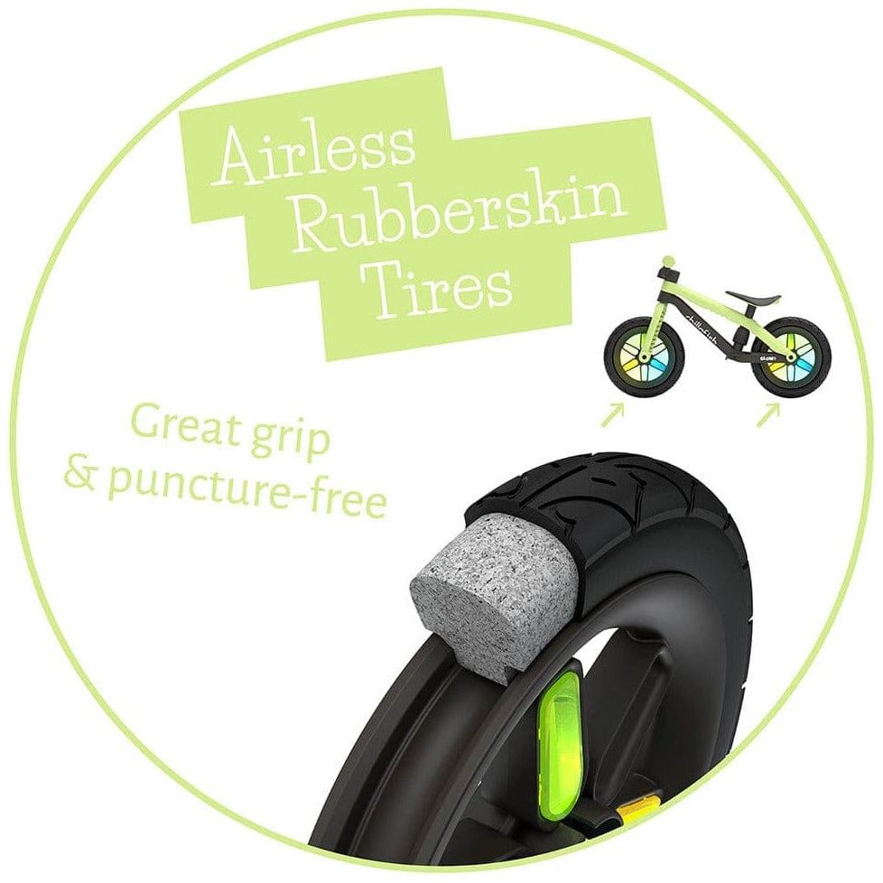 Chillafish Bmxie Glow Balance Bike 2-5 Years in Pistachio Green airless rubber tyres