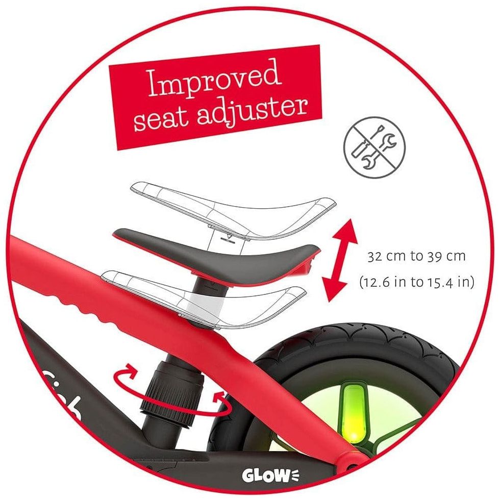 Chillafish Bmxie Glow Balance Bike 2-5 Years in Red seat adjustor instructions