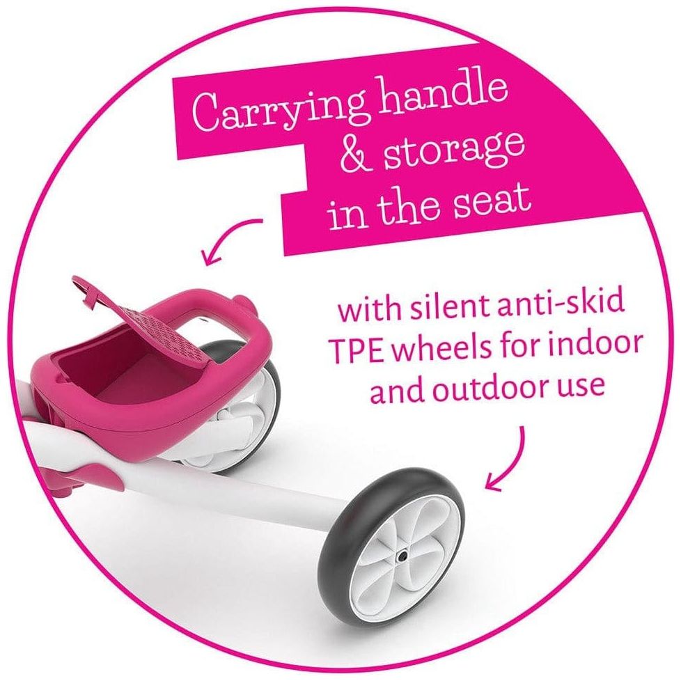 Chillafish Quadie for ages 1-3 Years in Pink with seat storage and carrying handle