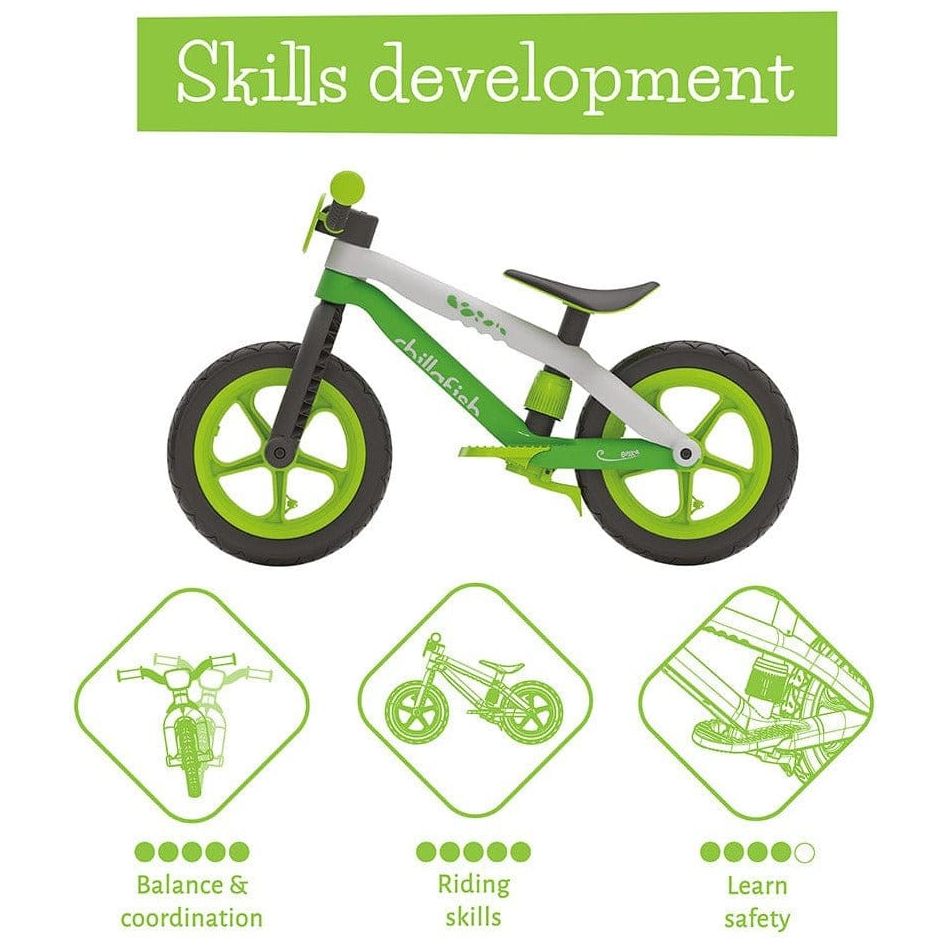 Chillafish Bmxie Balance Bike 2-5 Years in Lime Green skills development information