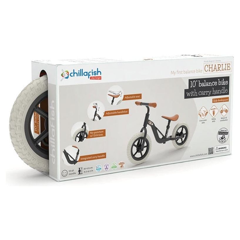 Chillafish Charlie Balance Bike 18M-4Y in Black in box
