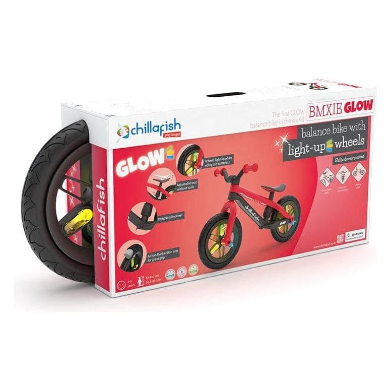 Chillafish Bmxie Glow Balance Bike 2-5 Years in Red in box