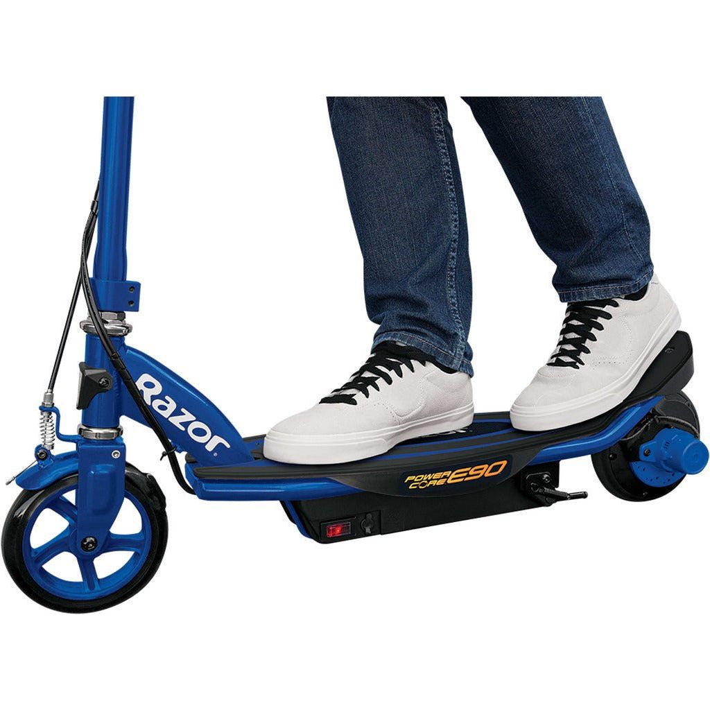 Razor Power Core E90 12 Volt Scooter - Blue close up
