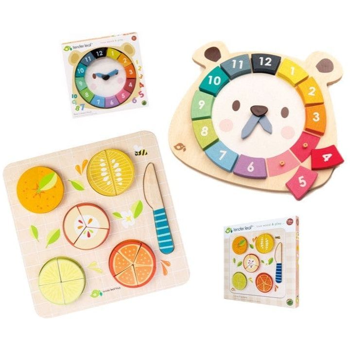 Tender Leaf Wooden Clock & Citrus Fractions Bundle