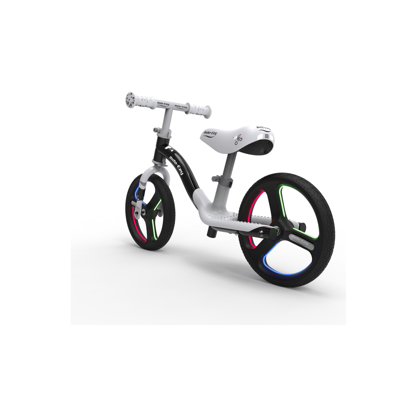 Ride-Ezy Go Glo Balance Bike - Black & Silver rear left