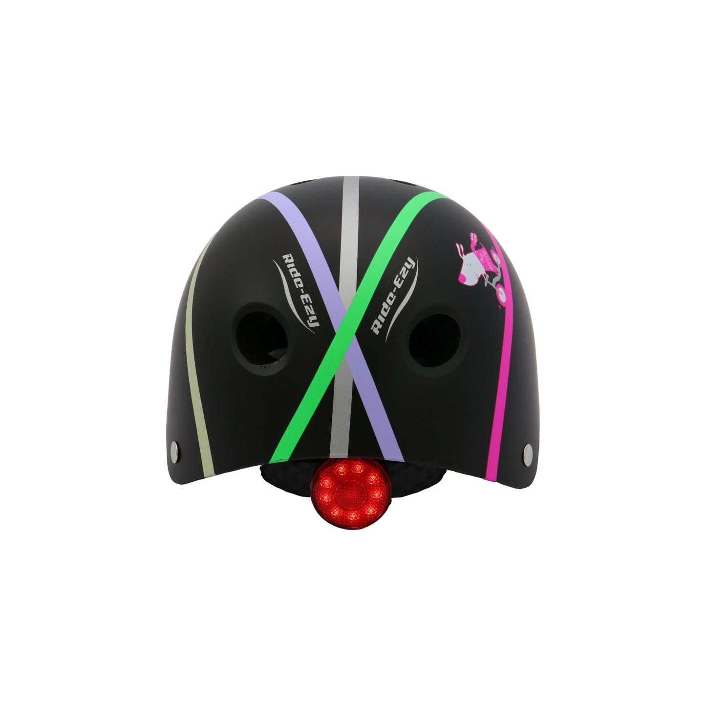 Ride-Ezy Hector 48-53cms Kids Helmet - Black back with safety light