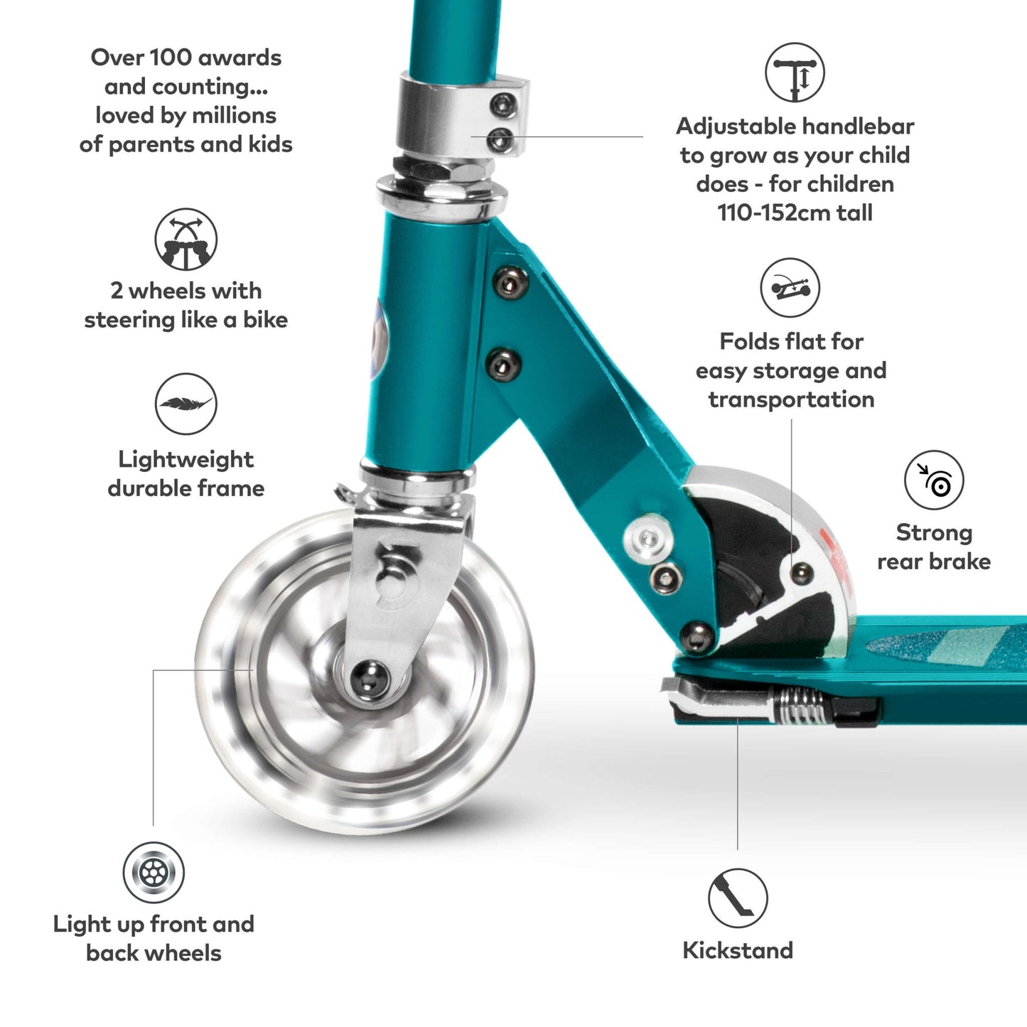 Micro Scooter Sprite LED - The Online Toy Shop - 2 Wheel Scooter - 3