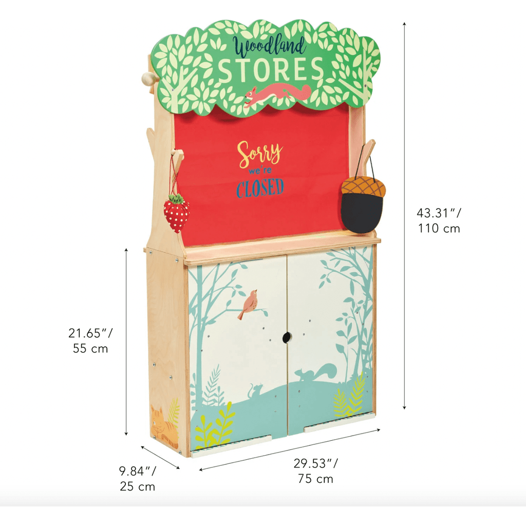 Tender Leaf Woodland Stores & Theatre wooden toy dimensions