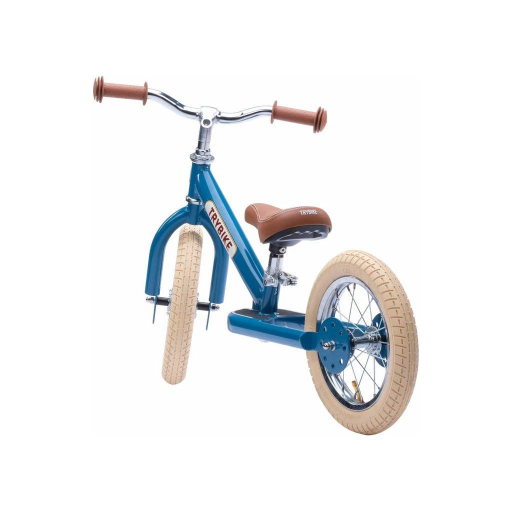 TryBike - Steel 2 in 1 Balance Trike Bike - Vintage Blue stage 2 rear left