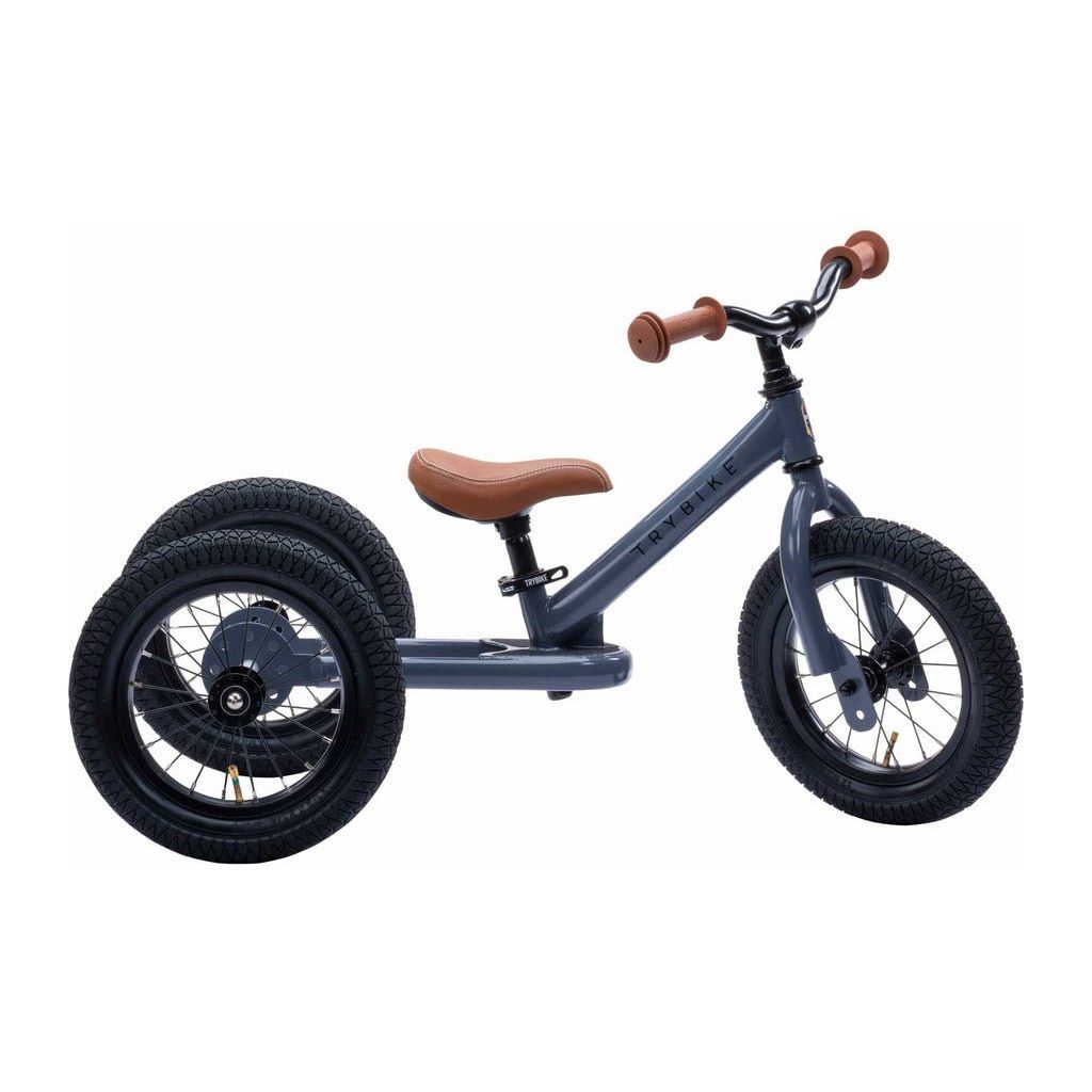 TryBike - Steel 2 in 1 Balance Trike Bike - Grey stage 1 side