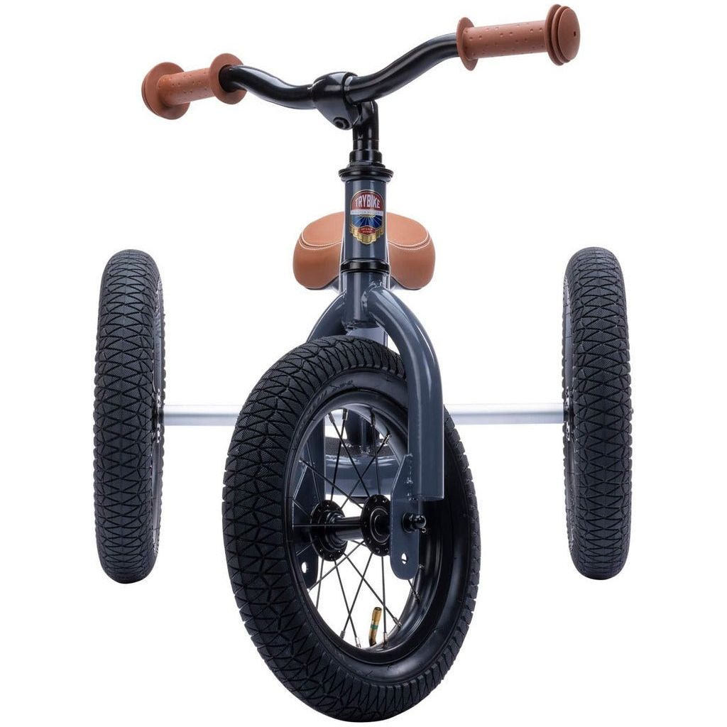 TryBike - Steel 2 in 1 Balance Trike Bike - Grey stage 1 front