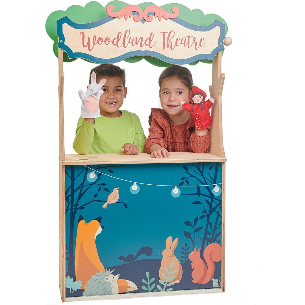 boy and girl with puppets from Tender Leaf Woodland Stores & Theatre wooden toy